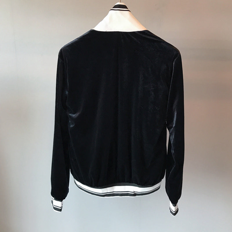Jacket Men's And Women'sJackets Embroidery Crown Fox Duke Couple Wear Stand-Up Collar Baseball Uniform