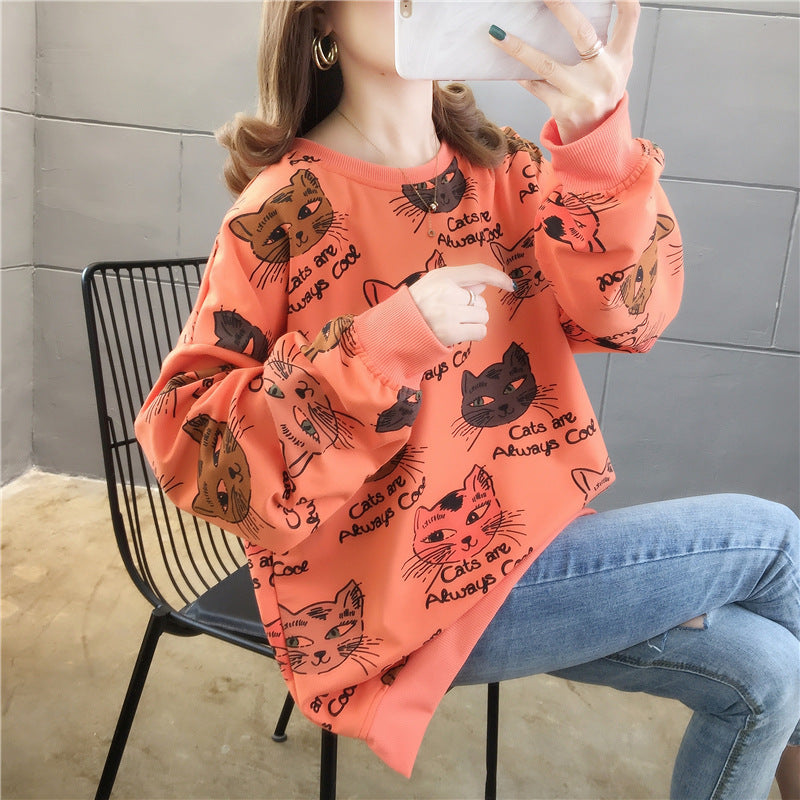 Hoodless Loose Western Style Age-Reducing Top