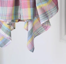 Plaid Irregular Lace Up Culottes Elastic