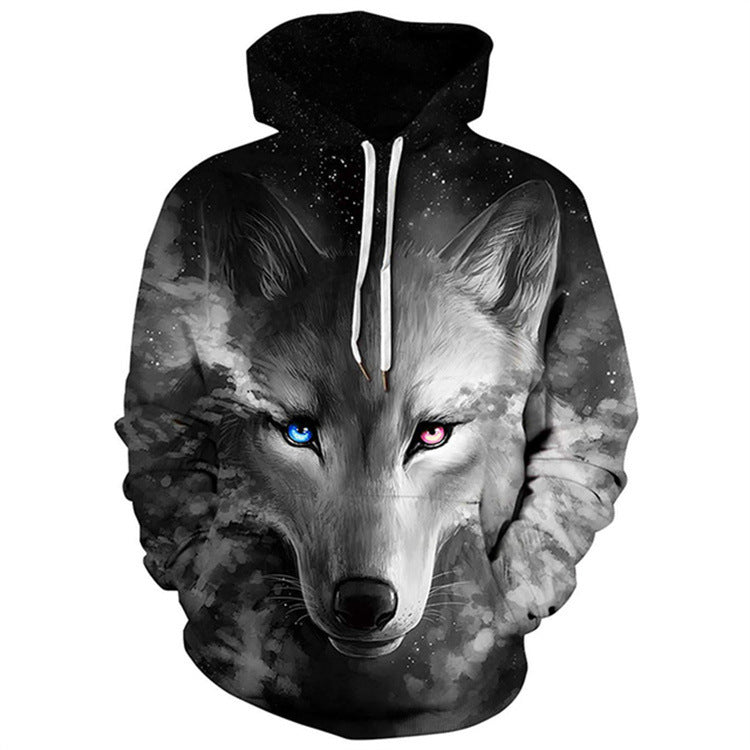 New Men's Casual Wear Long-sleeved Tiger Pattern T-shirt Pullover