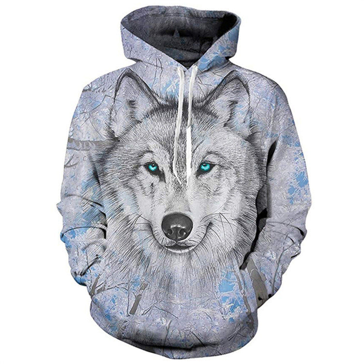 New Men's Casual Wear Long-sleeved Tiger Pattern T-shirt Pullover