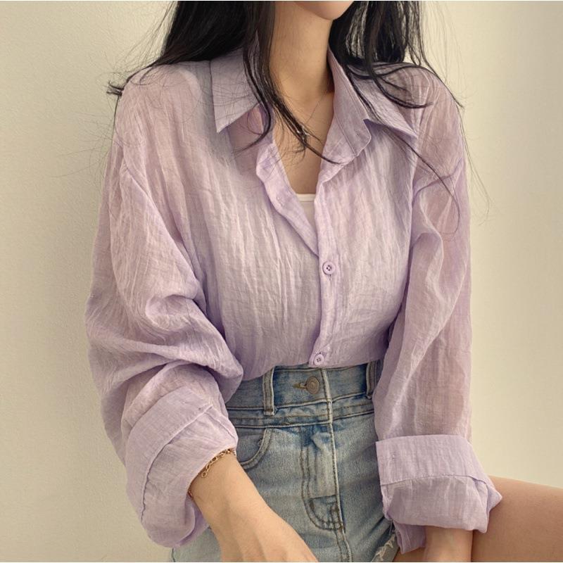 Elegant Summer Thin French Style Top Cardigan Blouse Sun Protection Shirt