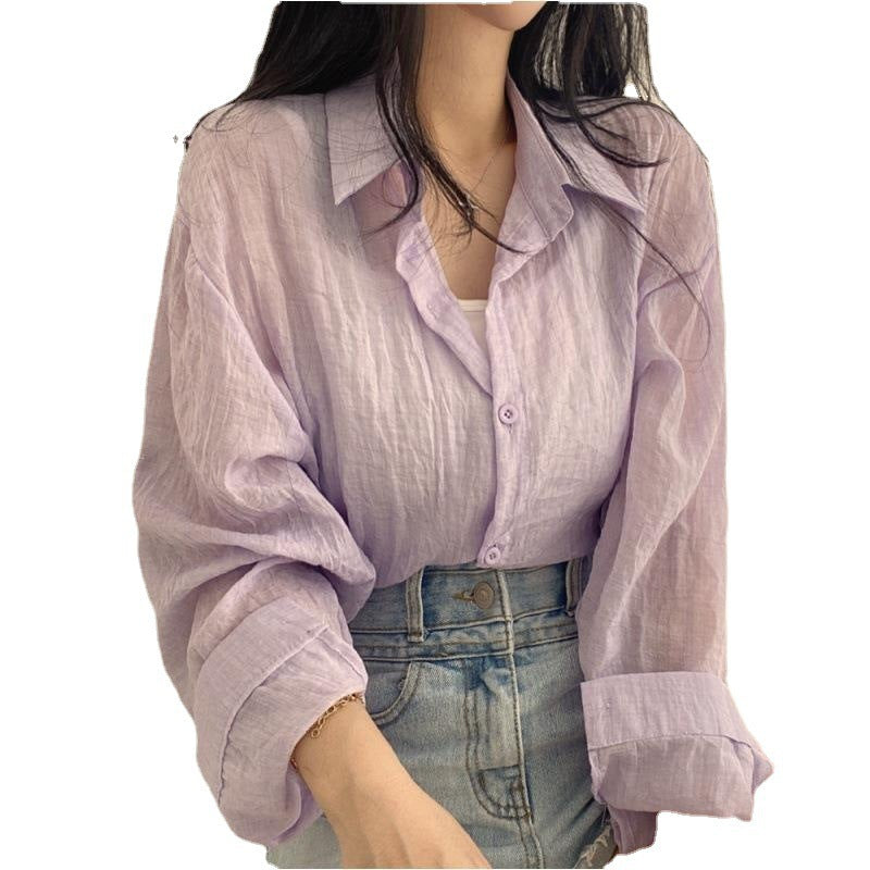 Elegant Summer Thin French Style Top Cardigan Blouse Sun Protection Shirt
